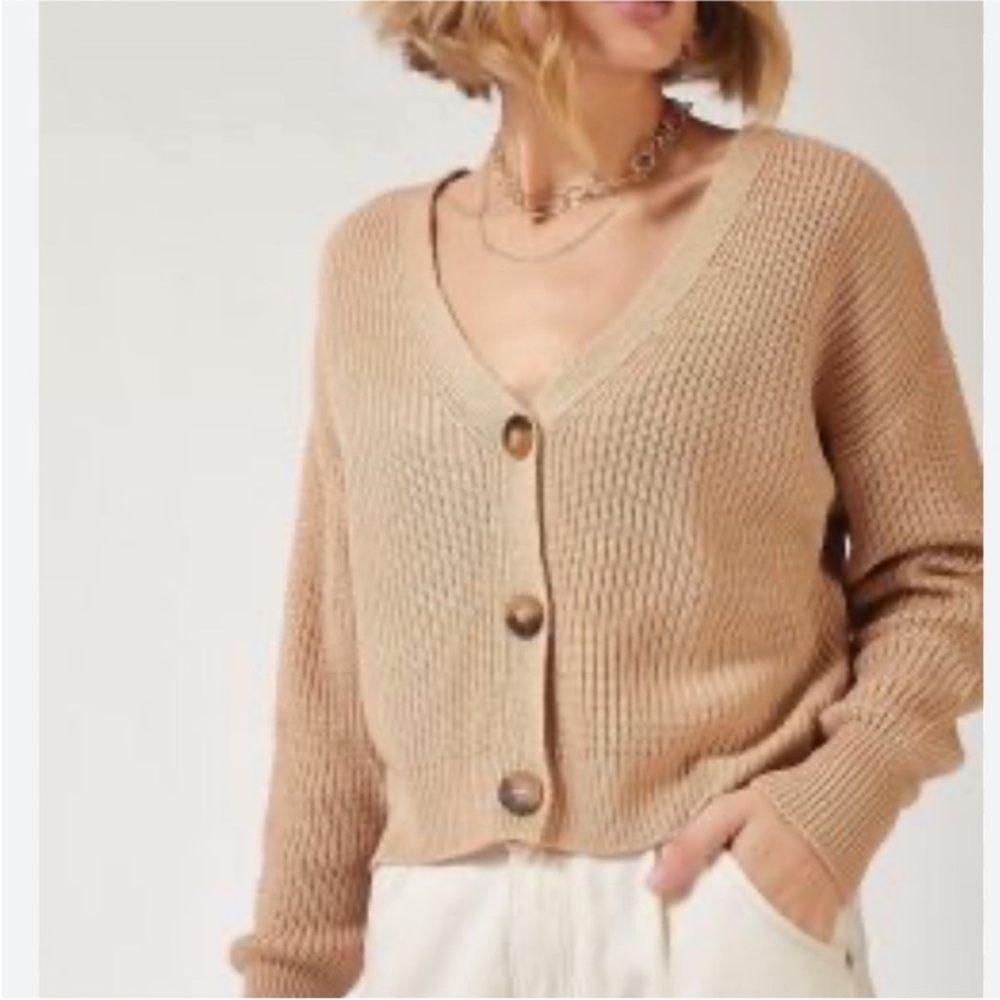 American Eagle Crop Button Down Knit Cardigan - image 2
